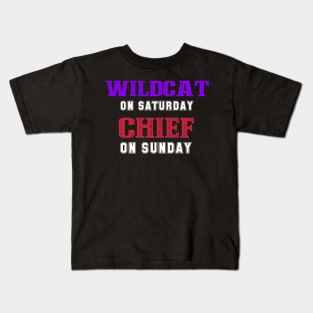 wildcat on Saturday chief on sunday Kids T-Shirt